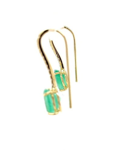 Boucles d'oreilles Boucles d'oreilles en or jaune avec émeraude et diamants 58 Facettes