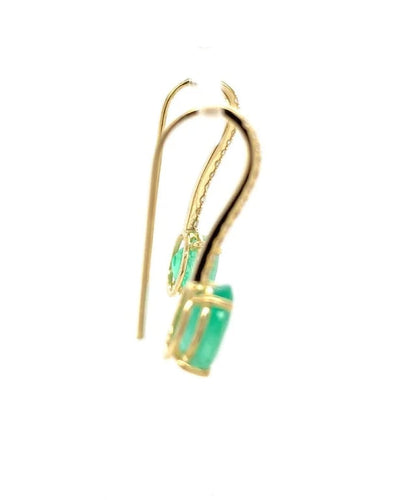 Boucles d'oreilles Boucles d'oreilles en or jaune avec émeraude et diamants 58 Facettes
