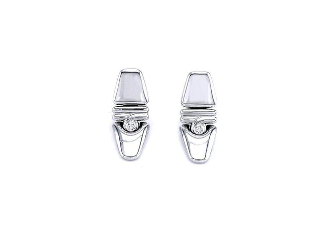 Boucles d'oreilles Boucles d'oreilles en or blanc 18 carats et diamants 0,20 ct 58 Facettes
