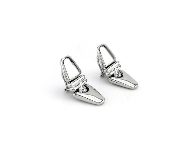 Boucles d'oreilles Boucles d'oreilles en or blanc 18 carats et diamants 0,20 ct 58 Facettes