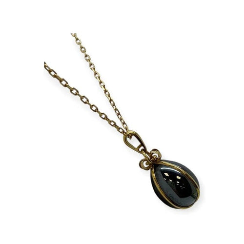 Pendentif Pendentif œuf en or jaune 18k et hématite 58 Facettes 330089592