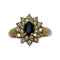Bague 54 Bague marguerite en or jaune avec saphir et diamants 58 Facettes 330090012