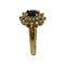Bague 54 Bague marguerite en or jaune avec saphir et diamants 58 Facettes 330090012