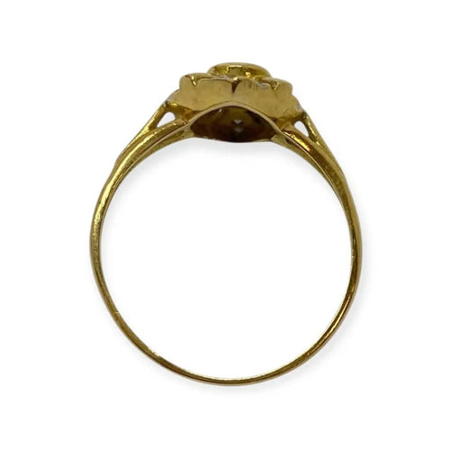 Bague 52 Bague ancienne en or jaune 18k avec émeraude et diamants 58 Facettes 330091854