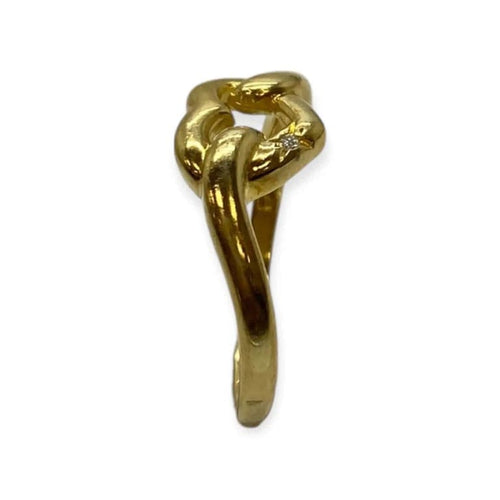 Bague 58 Bague cœur entrelacé en or jaune 18k et diamant 58 Facettes 330091922