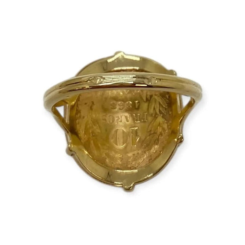Bague 59 Bague Napoléon III « Tête laurée » en or jaune 58 Facettes 330088371