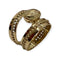 Bague 60 Bague double anneau à cabochon central en or jaune 18k 58 Facettes 330088787