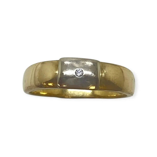Bague 63 Bague deux ors en or blanc et or jaune avec diamant 58 Facettes 330088312