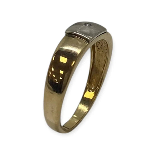 Bague 63 Bague deux ors en or blanc et or jaune avec diamant 58 Facettes 330088312