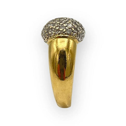 Bague 56 Bague boule pavée en or blanc et or jaune 18K avec diamants 58 Facettes 149063866