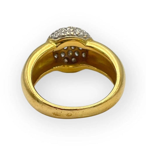 Bague 56 Bague boule pavée en or blanc et or jaune 18K avec diamants 58 Facettes 149063866