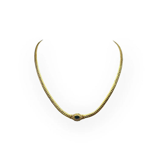 Collier Collier ras-de-cou en or jaune, saphir et diamants 58 Facettes 149066022