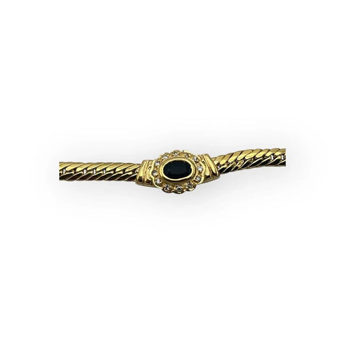 Collier Collier ras-de-cou en or jaune, saphir et diamants 58 Facettes 149066022