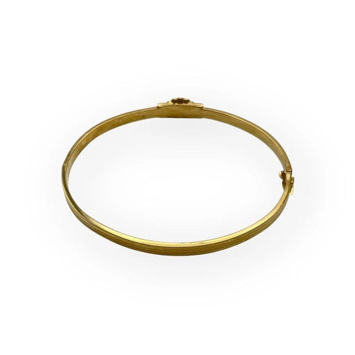 Bracelet Bracelet jonc ovale ouvrant en or jaune 750, saphir et diamants 58 Facettes 149066023