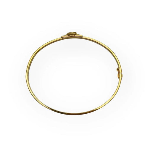 Bracelet Bracelet jonc ovale ouvrant en or jaune 750, saphir et diamants 58 Facettes 149066023