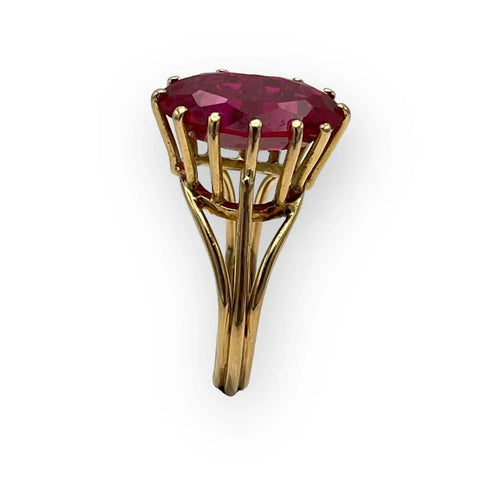 Bague 53 Bague en or jaune 18K avec pierre rouge 58 Facettes 149058569