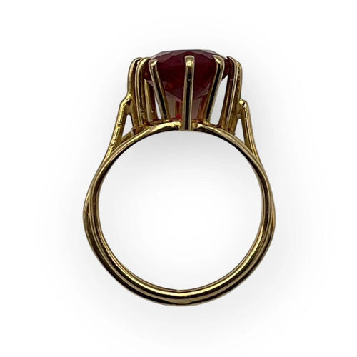 Bague 53 Bague en or jaune 18K avec pierre rouge 58 Facettes 149058569