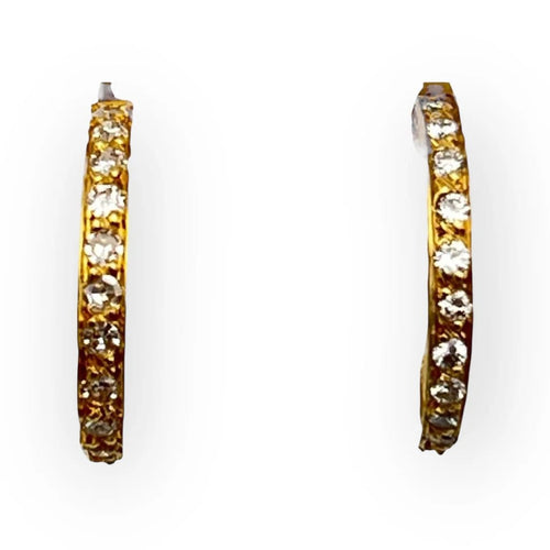 Boucles d'oreilles Créoles en or jaune 18K et diamants 58 Facettes 149060553