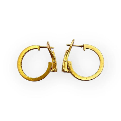 Boucles d'oreilles Créoles en or jaune 18K et diamants 58 Facettes 149060553
