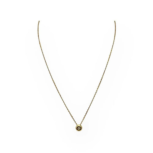 Collier Collier solitaire en or jaune 18K et diamant 58 Facettes 149063075