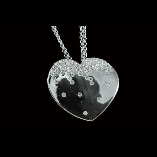 Collier Pendentif cœur - Collier en or serti de diamants 58 Facettes R199