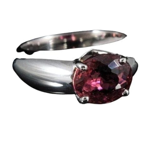 Bague 51 Bague en or blanc avec tourmaline 3,10 carats 58 Facettes R1384