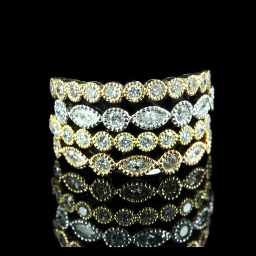 Bague 52 Bague en or rose sertie de diamants 0,38 ct 58 Facettes R1454