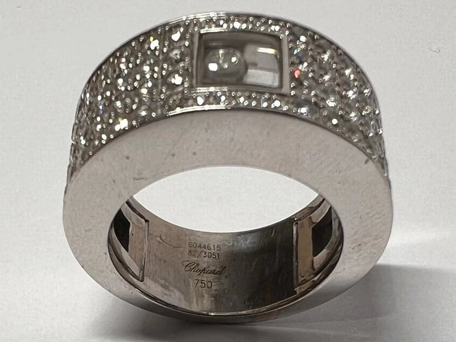 Bague 53 Chopard Happy Diamonds - Bague en or blanc 18 carats et diamants 58 Facettes