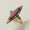 Bague 54 Bague marquise ancienne en or 18 carats et platine, diamants et rubis 58 Facettes