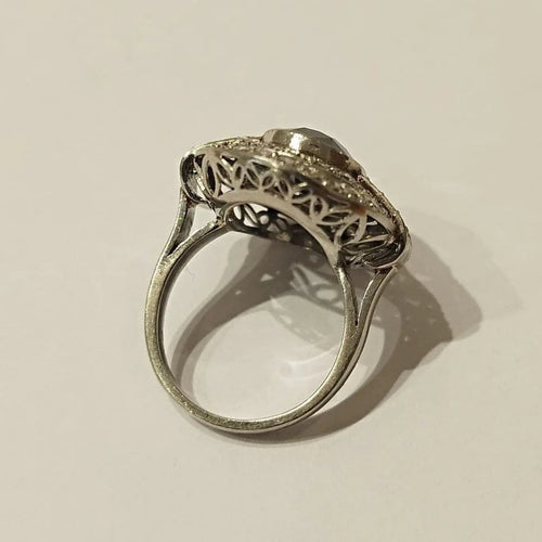 Bague 50 Bague Art déco saphir et diamants en platine 58 Facettes