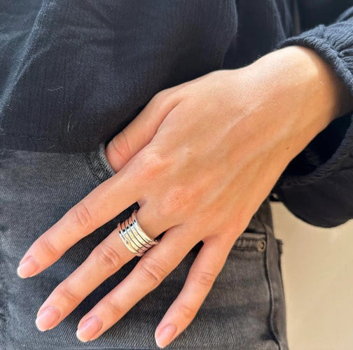 Bague 53 Bvlgari B.zero1 - Bague 4 bandes en or blanc 18 carats 58 Facettes