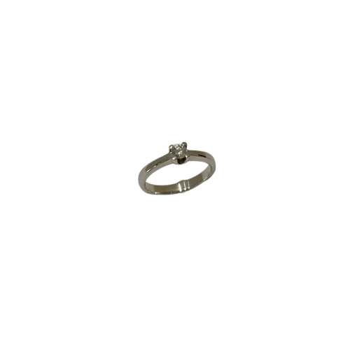 Bague 57 Bague solitaire en or blanc 18 carats avec diamant taille brillant 58 Facettes