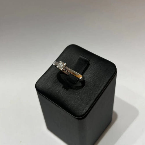 Bague 57 Bague solitaire en or blanc 18 carats avec diamant taille brillant 58 Facettes
