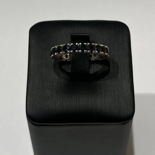 Bague 59 Alliance - Bague en or blanc 18 carats et saphirs 58 Facettes