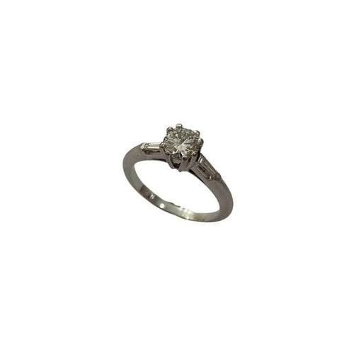 Bague 57 Bague de fiançailles en or blanc 18 carats avec diamants 58 Facettes