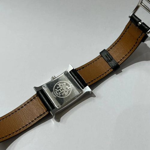 Montre Hermès Heure H HH1.210 - Montre quartz en acier et cuir noir 58 Facettes
