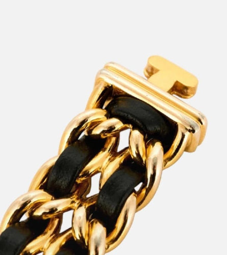 Montre Chanel Première - Montre plaqué or et cuir noir taille XL 58 Facettes LV111