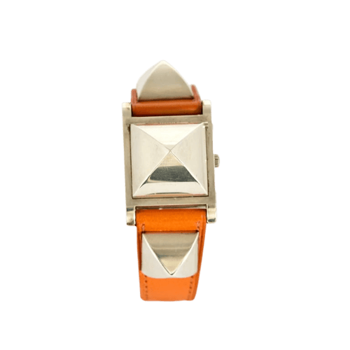 Montre Hermès Médor Swift - Montre en acier et cuir 58 Facettes