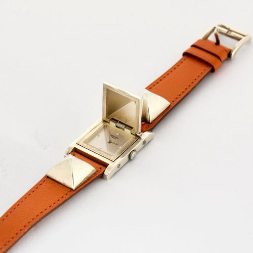 Montre Hermès Médor Swift - Montre en acier et cuir 58 Facettes