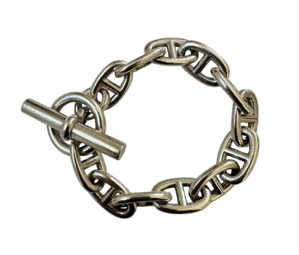 Bracelet Hermès Chaîne d’Ancre - Bracelet 12 maillons en argent massif 58 Facettes