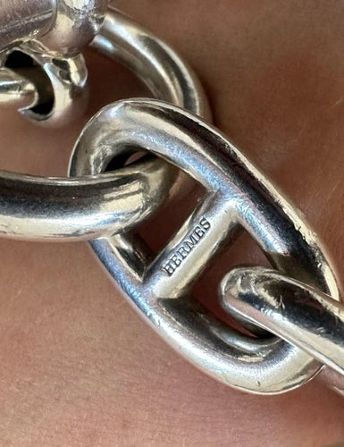 Bracelet Hermès Chaîne d’Ancre - Bracelet 12 maillons en argent massif 58 Facettes