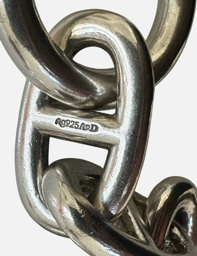 Bracelet Hermès Chaîne d’Ancre - Bracelet 12 maillons en argent massif 58 Facettes