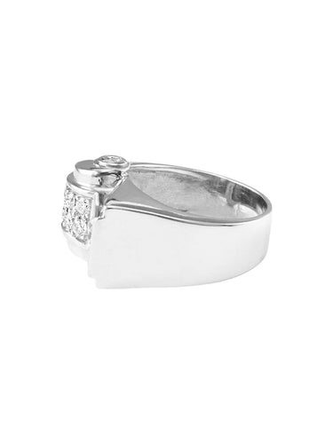 Bague 53 Bague Art déco en or blanc 18 carats et diamants 58 Facettes ES703/6