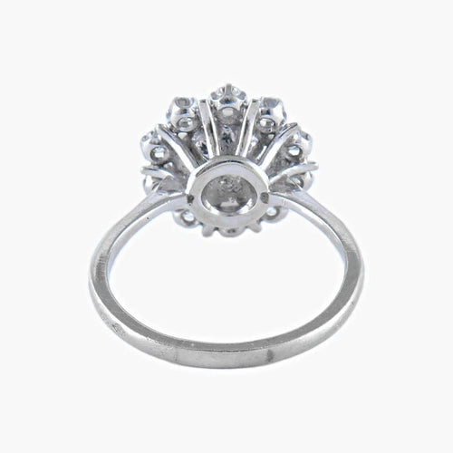 Bague 54 Bague perle et diamants en or blanc 18K 58 Facettes