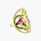 Bague 55 Bague style Art nouveau Iris en or jaune 18K et laque 58 Facettes