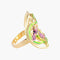 Bague 55 Bague style Art nouveau Iris en or jaune 18K et laque 58 Facettes
