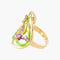 Bague 55 Bague style Art nouveau Iris en or jaune 18K et laque 58 Facettes