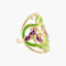 Bague 55 Bague style Art nouveau Iris en or jaune 18K et laque 58 Facettes
