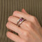 Bague 56.5 Bague solitaire double corps en or blanc 18 ct saphir rose et diamants 58 Facettes HS2436