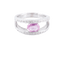 Bague 56.5 Bague solitaire double corps en or blanc 18 ct saphir rose et diamants 58 Facettes HS2436